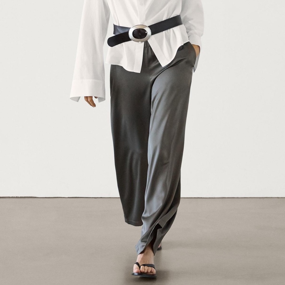 Elegant Black Satin Pants